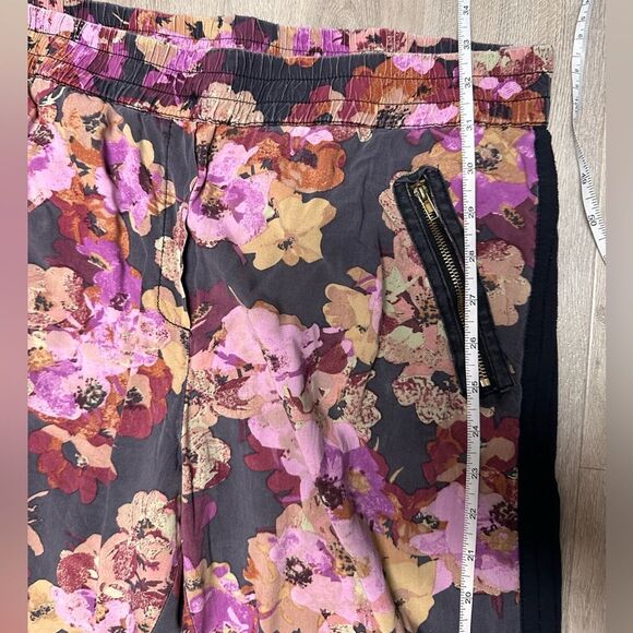 Anthropologie Floral Print Pants - Black and Pink - Picture 9 of 9